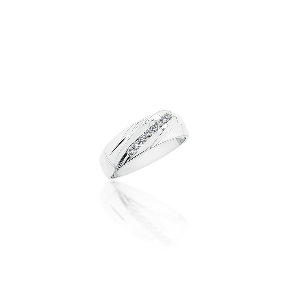 Sterling Silver Men's Cubic Zirconia Ring - D5493 Sterling Silver Rings 