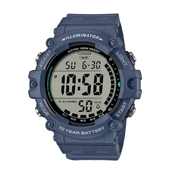 Casio Digital 100M WR Navy Blue Resin Band - AE1500WH-2A  