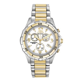 Women's Two-Tone Citizen Eco-Drive Chronograph Watch - FB1354-57A Citizen Eco-Drive 