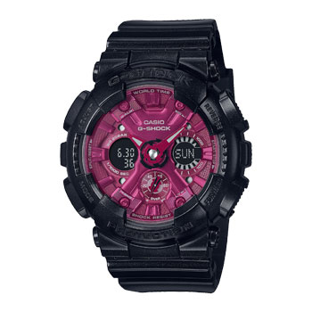 Casio G-Shock Womens Series Red & Black 200M WR Red Dial Black Resin Band Watch - GMAS120RB-1A G-SHOCK