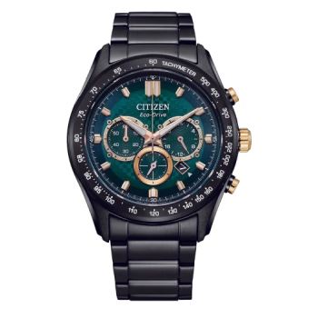 Citizen Eco-Drive Gents Chronograph 100m WR Emerald Green Dial Watch - CA4536-86X Citizen Eco-Drive