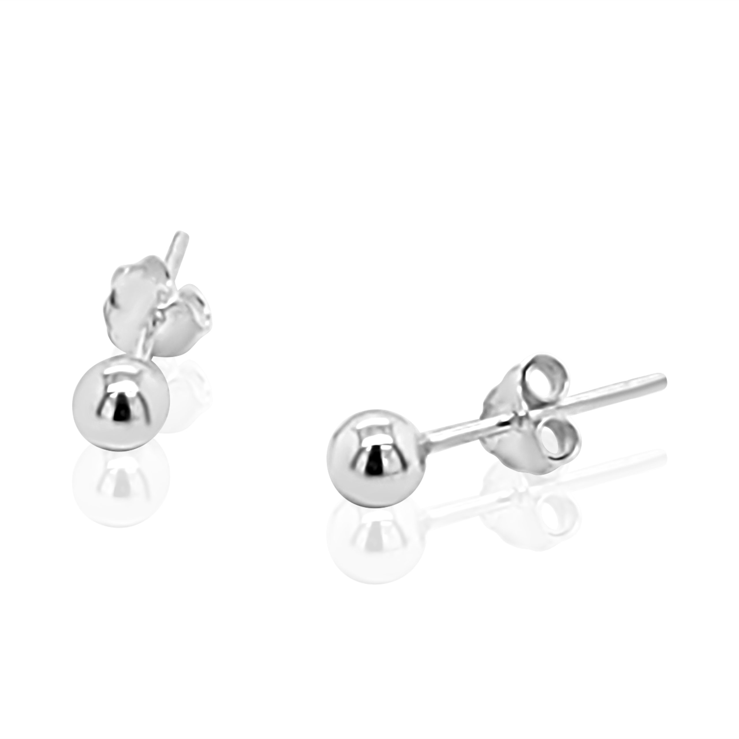 Sterling Silver 4mm Round Ball Stud Earrings STERLING SILVER EARRINGS 