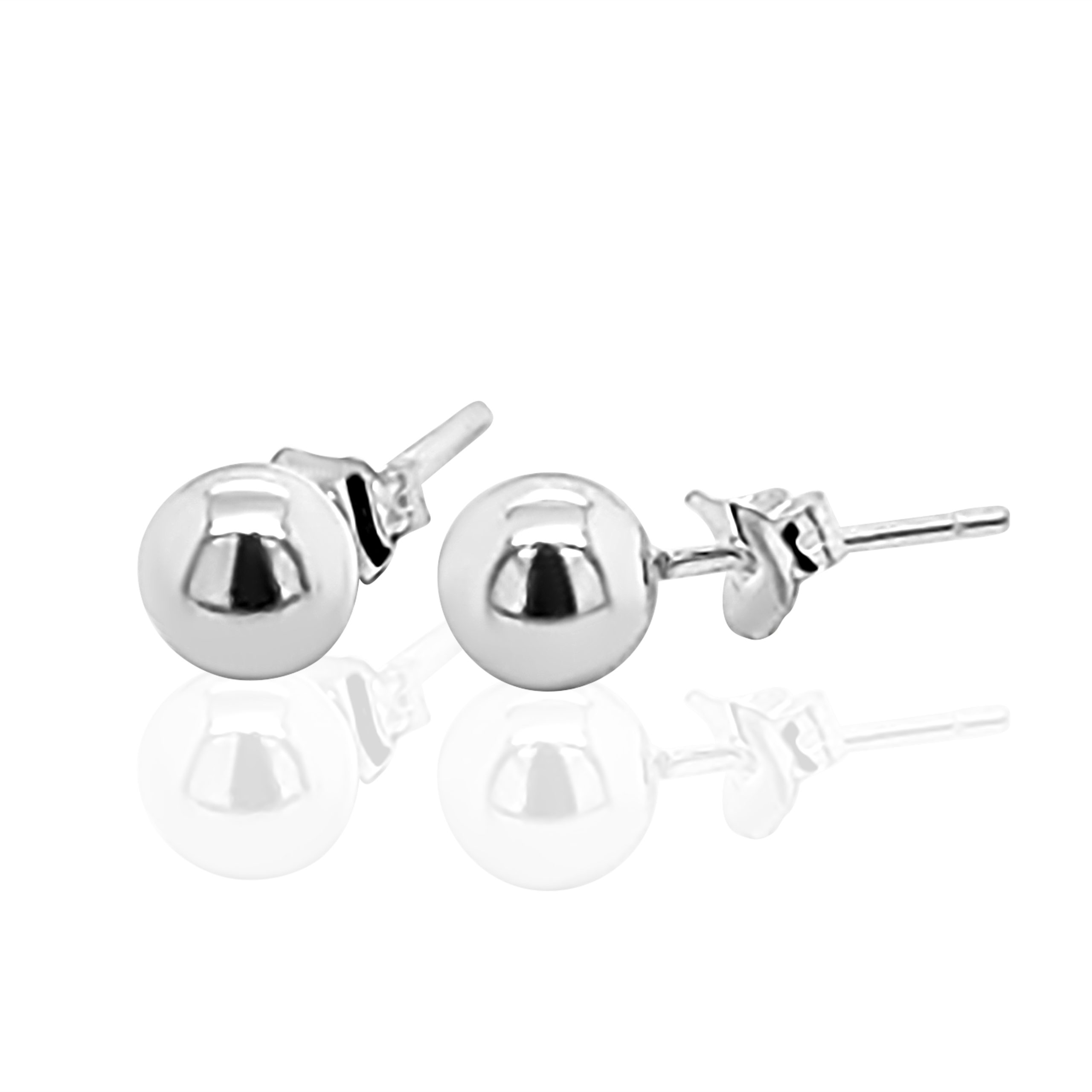 Sterling Silver 6mm Round Ball Stud Earrings STERLING SILVER EARRINGS 