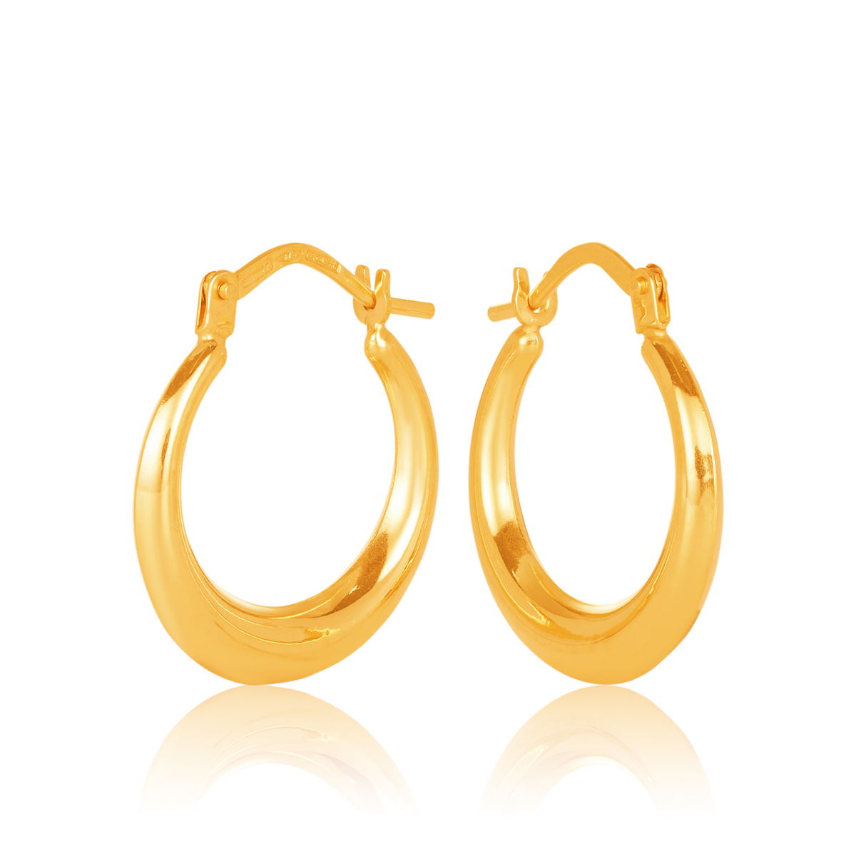 9ct Yellow Gold Cava 12mm Diameter Progressive Hoop Earrings Gold Earrings 