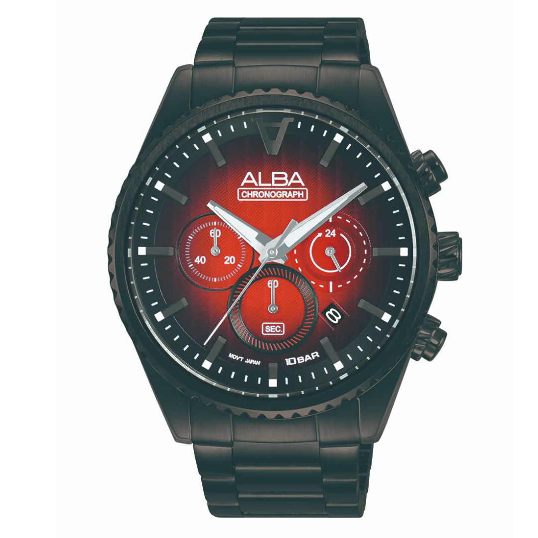 Alba Signa Red Dial Men's Quartz Watch 43mm - AT3H91X1 ALBA 