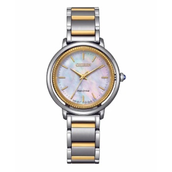 Citizen Eco-Drive Ladies Mother Of Pearl Face Dial Rose Two Tone Case & Band - EM1104-83D Citizen Eco-Drive 