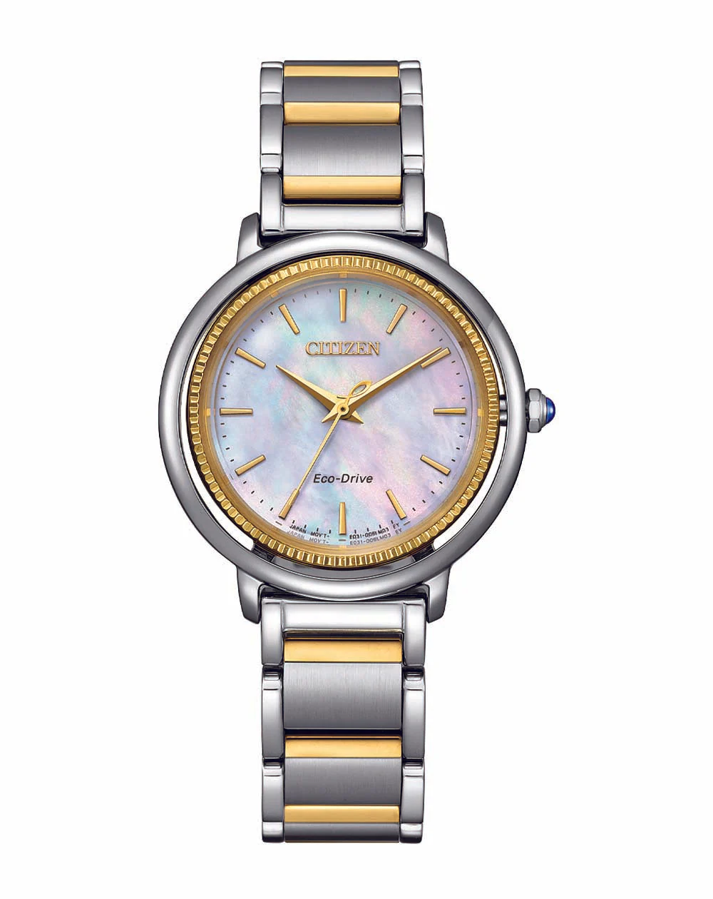 Citizen Eco-Drive Ladies Mother Of Pearl Face Dial Rose Two Tone Case & Band - EM1104-83D Citizen Eco-Drive Citizen Eco-Drive Ladies Mother Of Pearl Face Dial Rose Two Tone Case & Band - EM1104-83D Citizen Eco-Drive