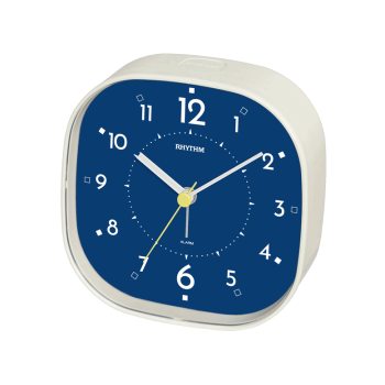 Rhythm Table Alarm Clock Blue Dial White Case - 8RE672WR03 Seiko 