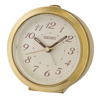 Seiko Bedside Gold Case Table Alarm Clock - QHE187-G Seiko 