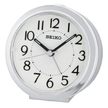 Seiko Bedside Silver Case Table Alarm Clock - QHE146-S Seiko 