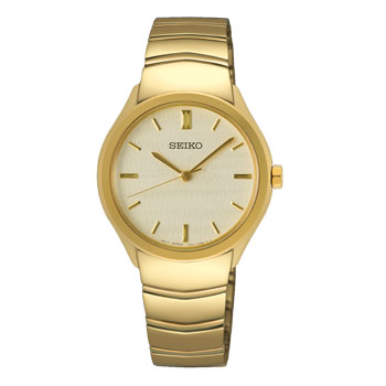 Seiko Ladies Gold Tone Case & Band 50m WR Watch - SUR552P1 Seiko 