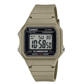Casio Digital Utility Beige Colour 50M WR Watch - W217H-5A CASIO 