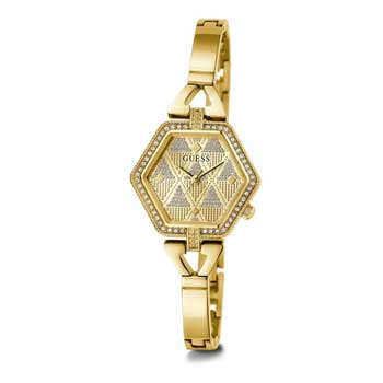 Guess Gold Audrey Glitz Hexagonal Link Watch - GW0680L2 GUESS 