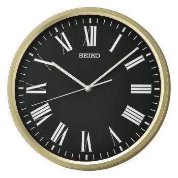 Seiko Decorator Gold Case Black Dial Wall Clock - QHA009-G Seiko 