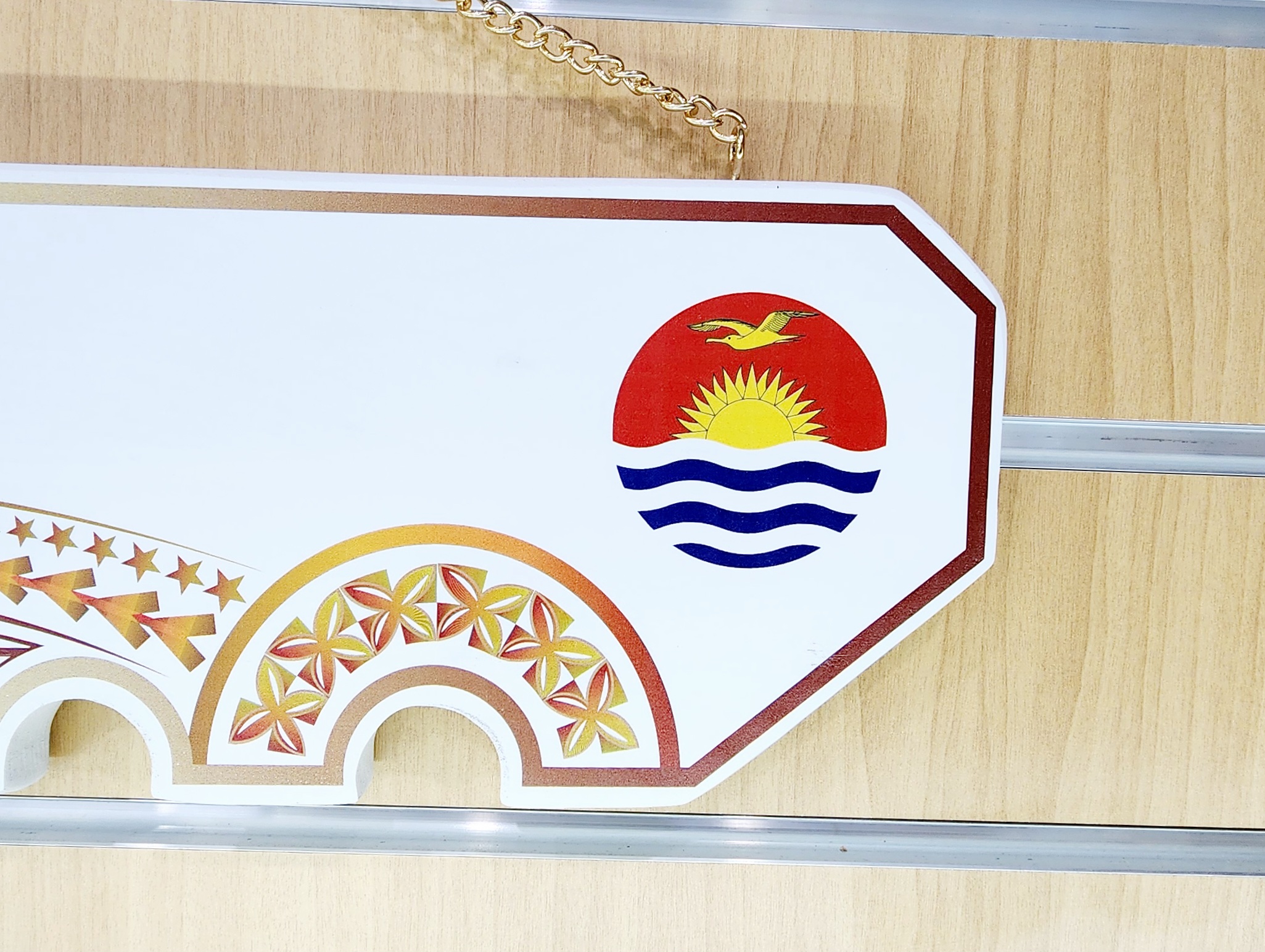 Island Design Golden Red Theme Colour UV Printed Birthday Key with Coloured Kiribati Flag 21st Keys Island Design Golden Red Theme Colour UV Printed Birthday Key with Coloured Kiribati Flag 21st Keys