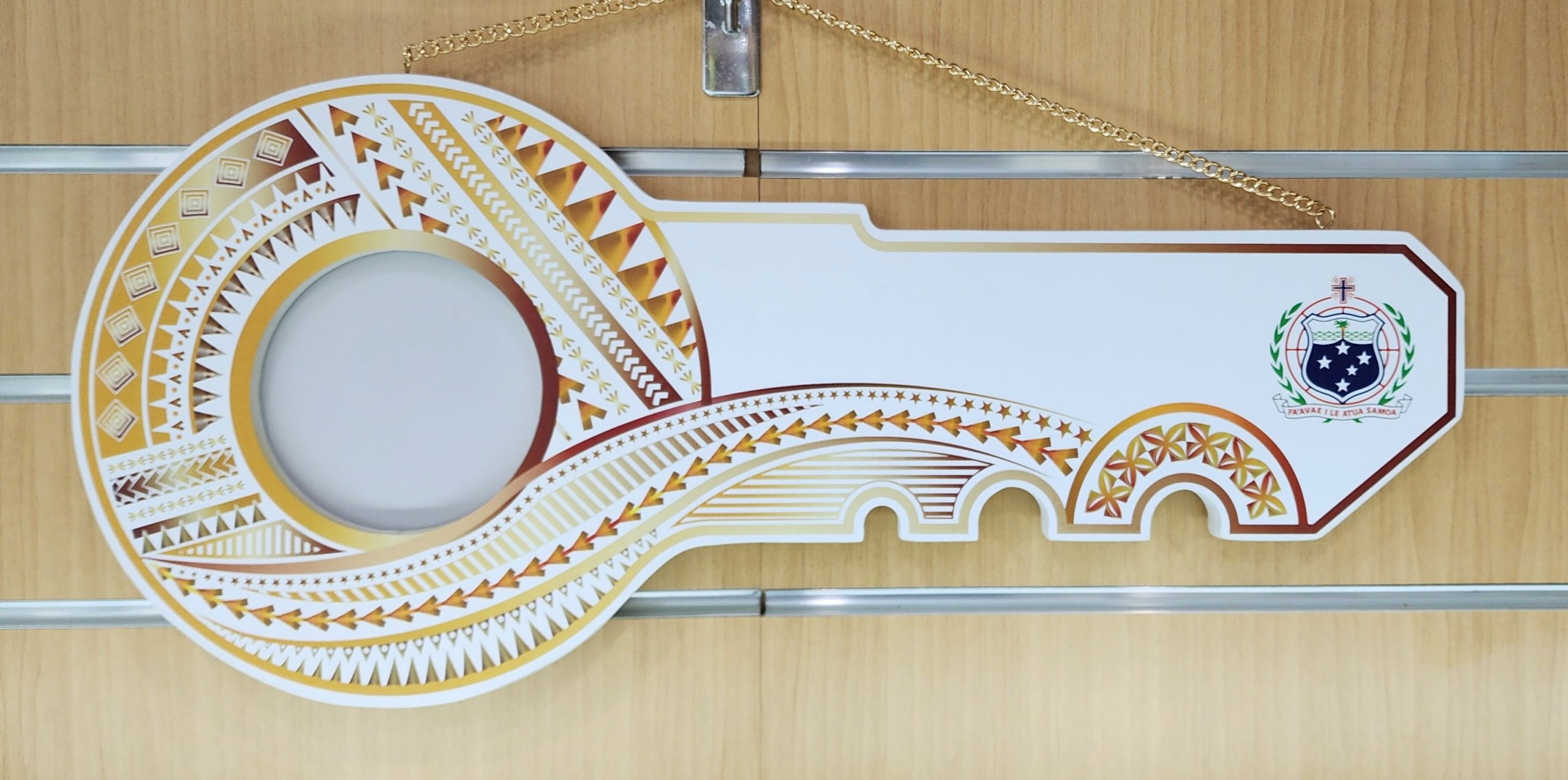 Island Design Golden Red Theme Colour UV Printed Birthday Key with Coloured Samoan Sila 21st Keys Island Design Golden Red Theme Colour UV Printed Birthday Key with Coloured Samoan Sila 21st Keys