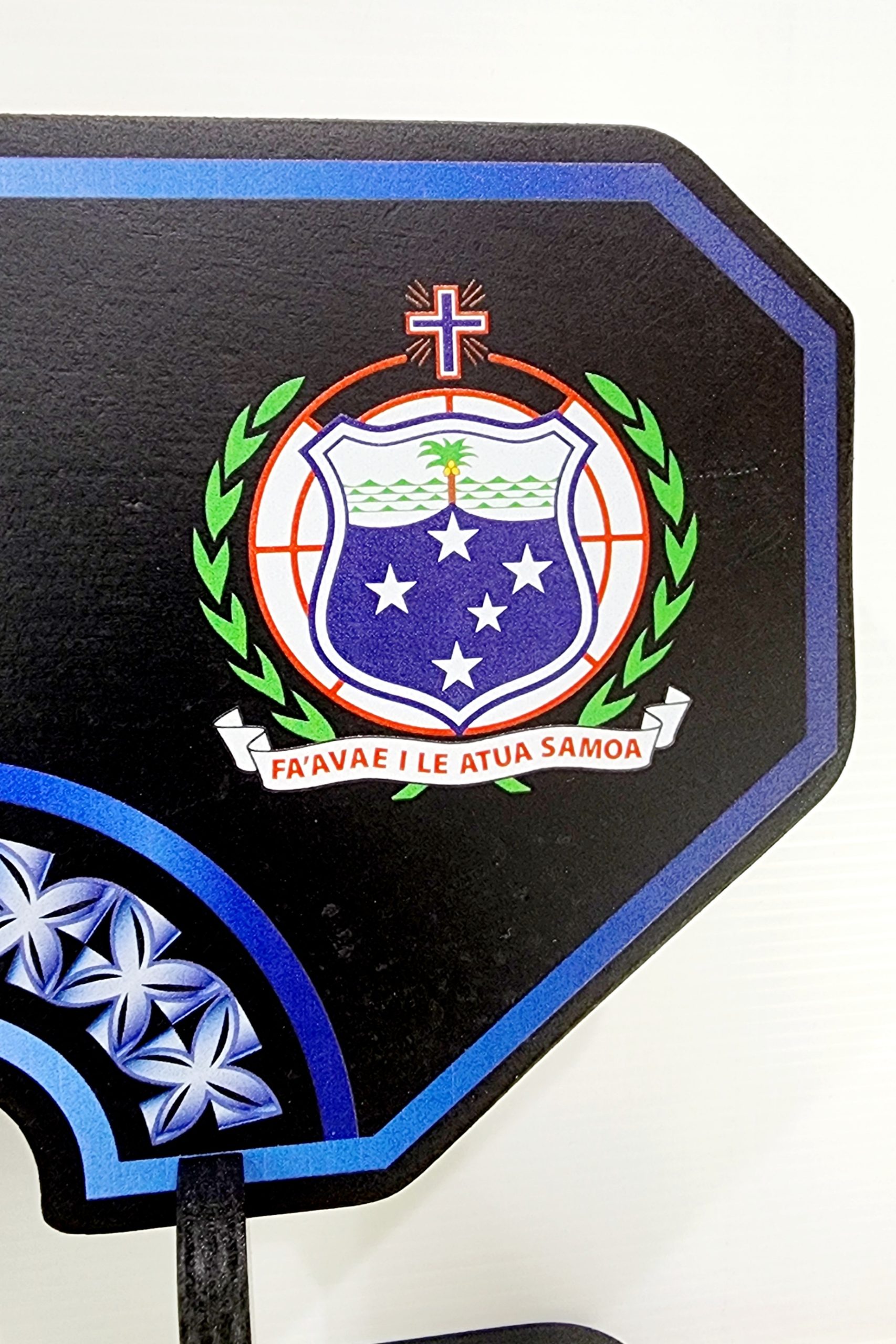 Island Design White & Blue Theme Colour UV Printed Birthday Key with Coloured Samoan Sila with Matching Colour Stand 21st Keys Island Design White & Blue Theme Colour UV Printed Birthday Key with Coloured Samoan Sila with Matching Colour Stand 21st Keys