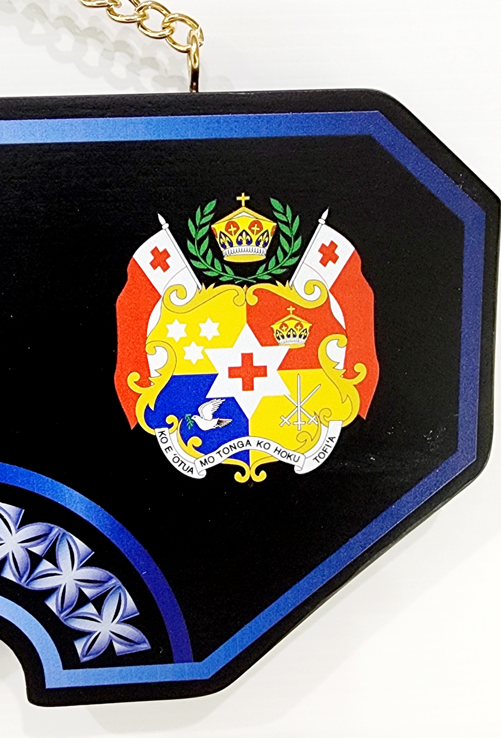 Island Design White & Blue Theme Colour UV Printed Birthday Key with Coloured Tongan Sila 21st Keys Island Design White & Blue Theme Colour UV Printed Birthday Key with Coloured Tongan Sila 21st Keys