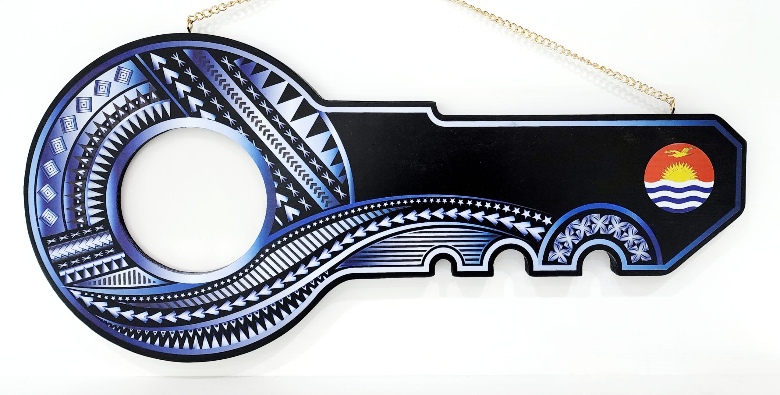 Island Design White & Blue Theme Colour UV Printed Birthday Key with Coloured Kiribati Flag 21st Keys Island Design White & Blue Theme Colour UV Printed Birthday Key with Coloured Kiribati Flag 21st Keys