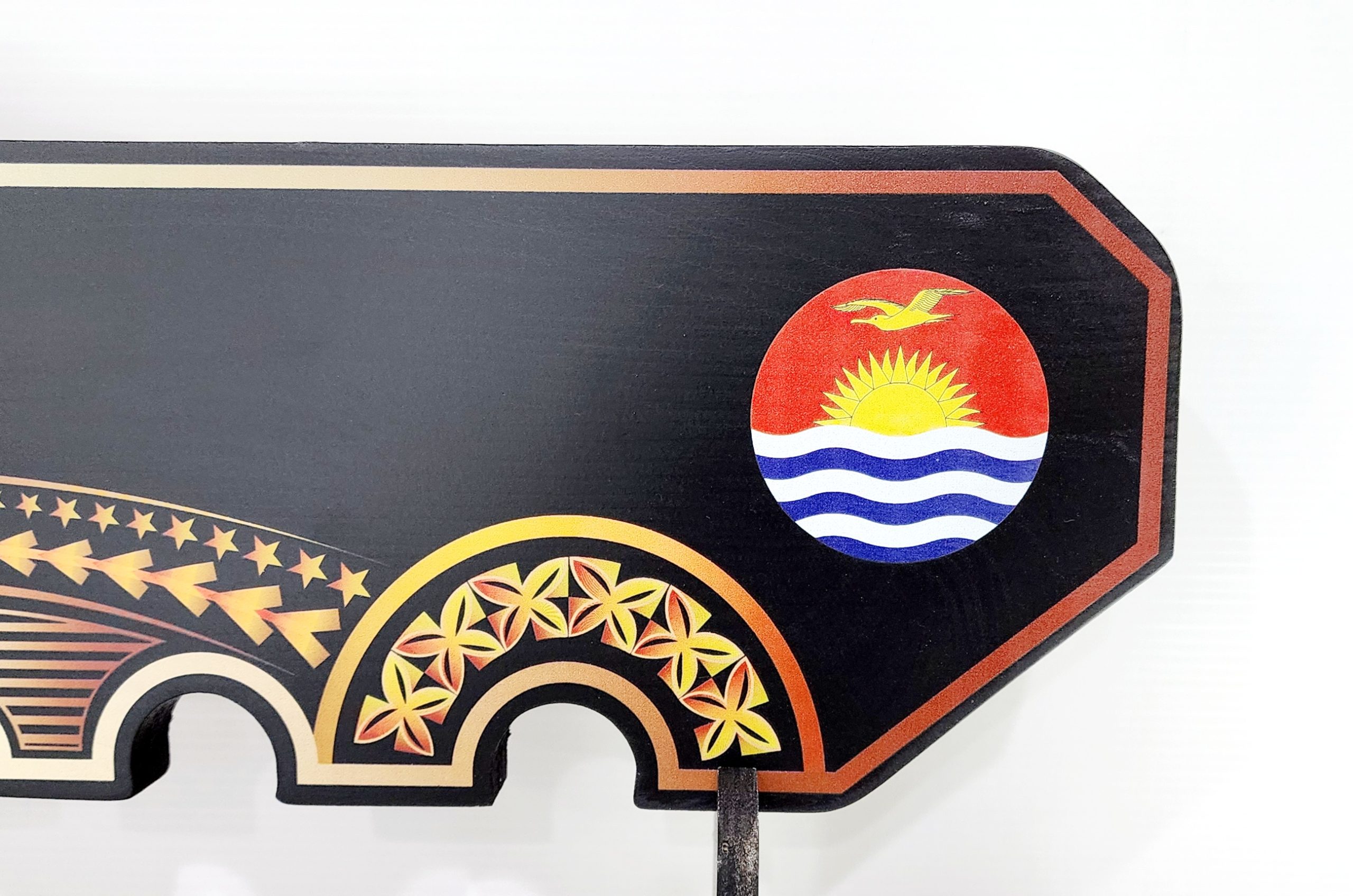 Island Design Golden Red Theme Colour UV Printed Birthday Key with Coloured Kiribati Flag and Matching Colour Stand 21st Keys Island Design Golden Red Theme Colour UV Printed Birthday Key with Coloured Kiribati Flag and Matching Colour Stand 21st Keys