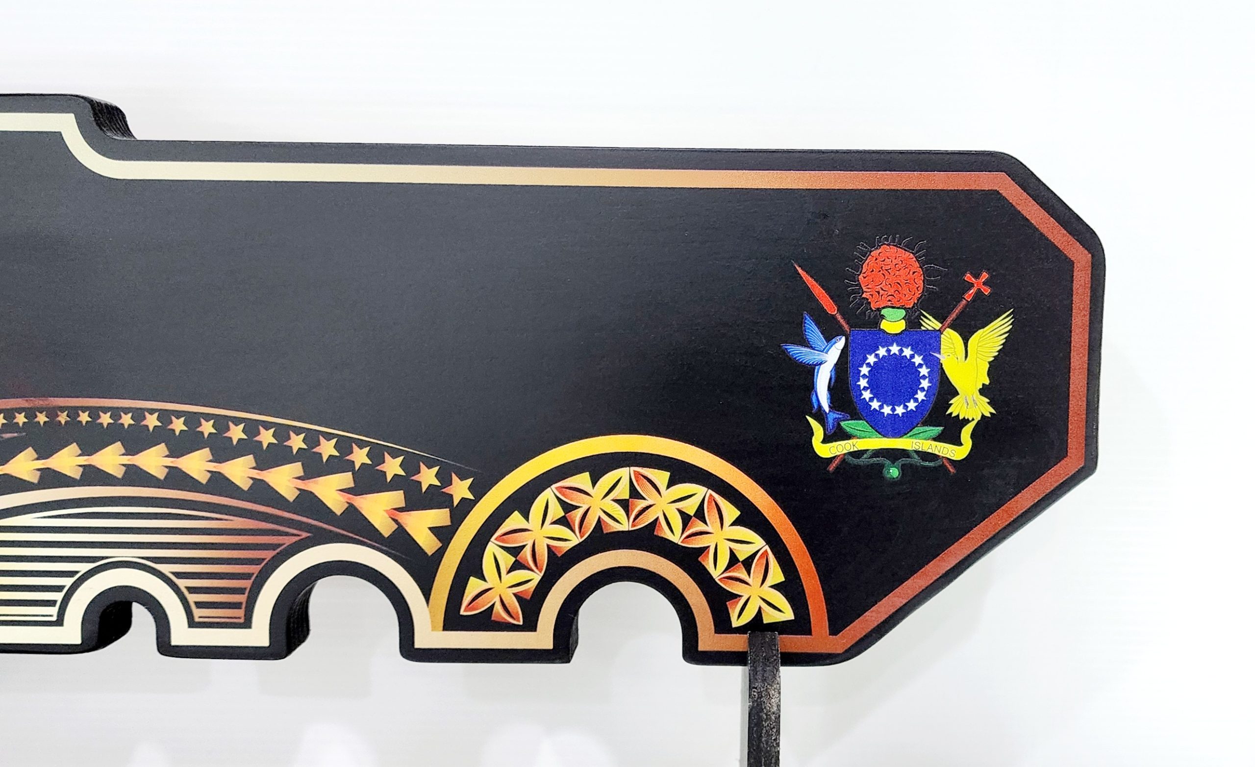 Island Design Golden Red Theme Colour UV Printed Birthday Key with Coat of Arms of Cook Island and Matching Colour Stand 21st Keys Island Design Golden Red Theme Colour UV Printed Birthday Key with Coat of Arms of Cook Island and Matching Colour Stand 21st Keys