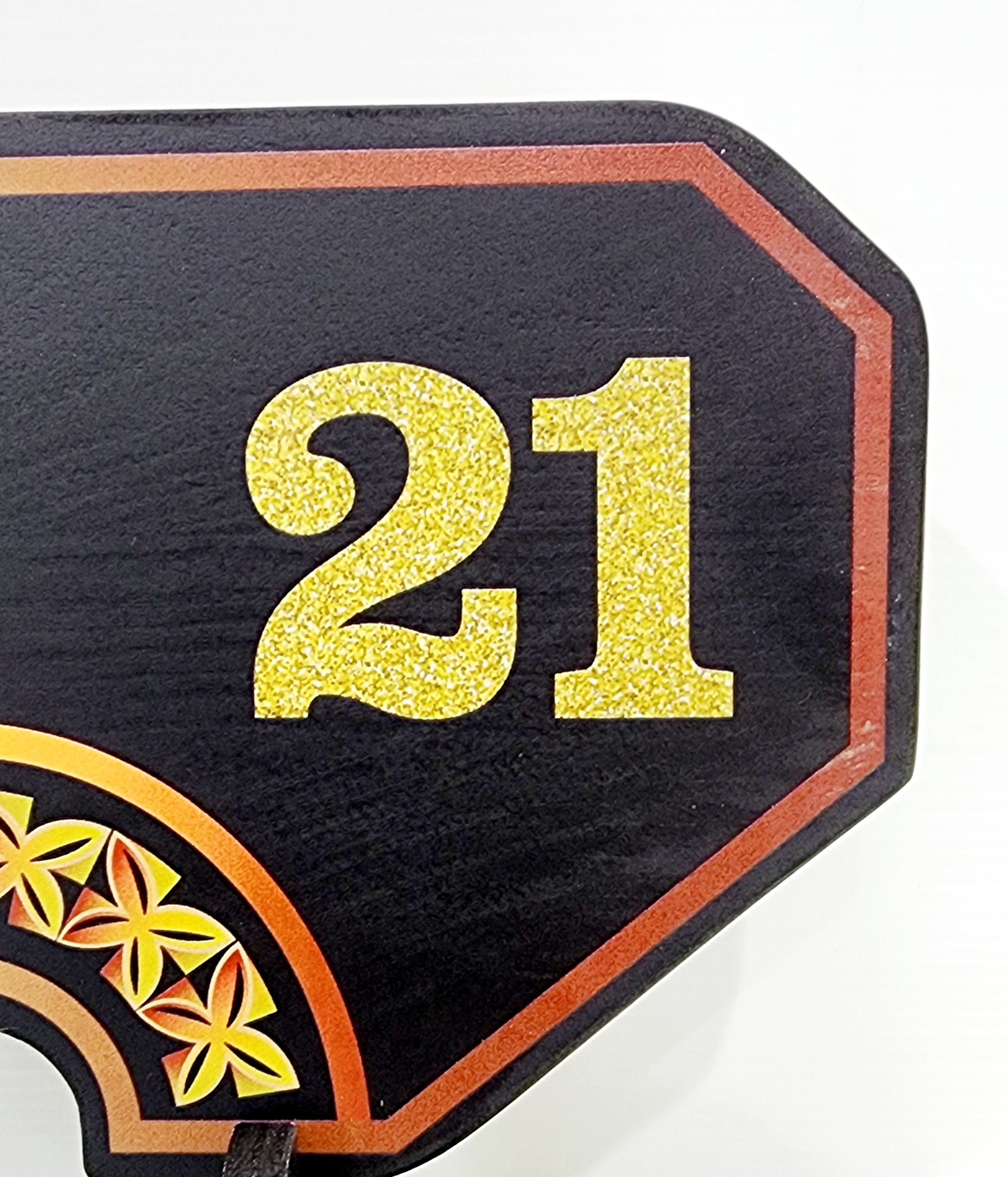 Island Design Golden Red Theme Colour UV Printed Birthday Key with Golden Glitter Look ?21? and Matching Colour Stand 21st Keys Island Design Golden Red Theme Colour UV Printed Birthday Key with Golden Glitter Look ?21? and Matching Colour Stand 21st Keys