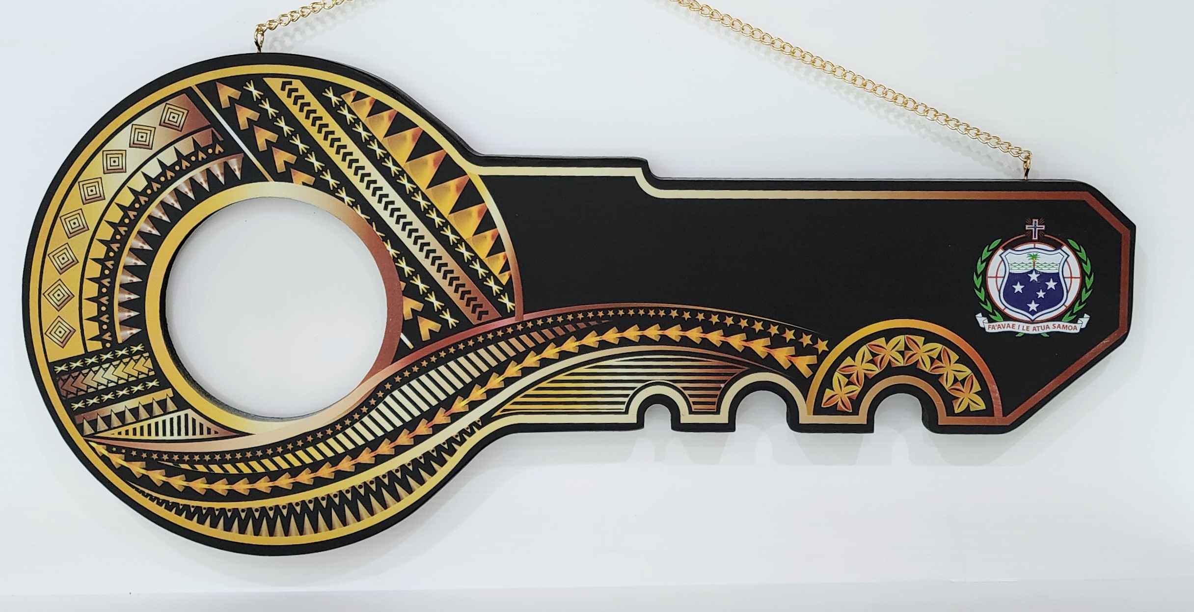 Island Design Golden Red Theme Colour UV Printed Birthday Key with Coloured Samoan Sila 21st Keys Island Design Golden Red Theme Colour UV Printed Birthday Key with Coloured Samoan Sila 21st Keys