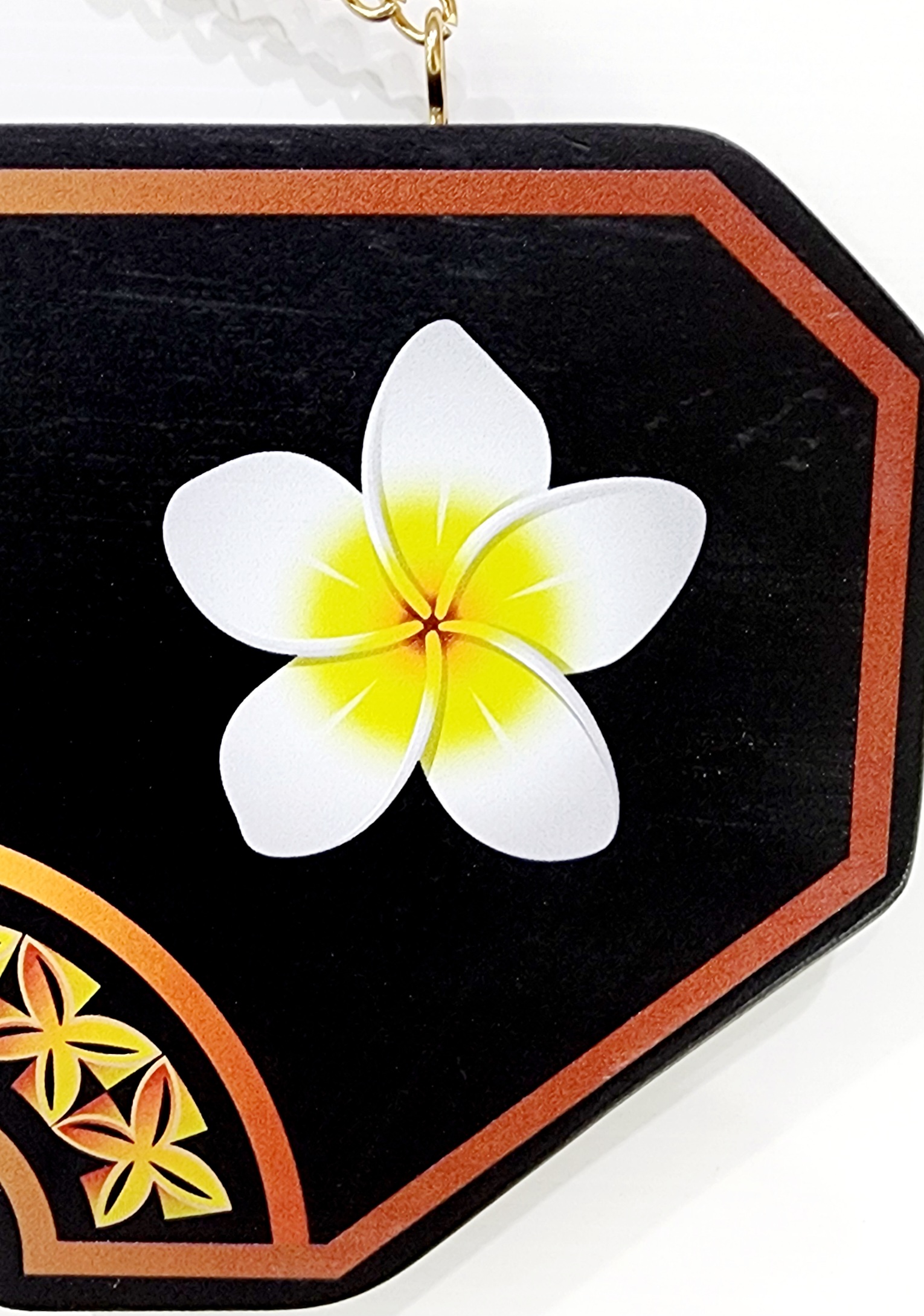 Island Design Golden Red Theme Colour UV Printed Birthday Key with White Frangipani Flower 21st Keys Island Design Golden Red Theme Colour UV Printed Birthday Key with White Frangipani Flower 21st Keys