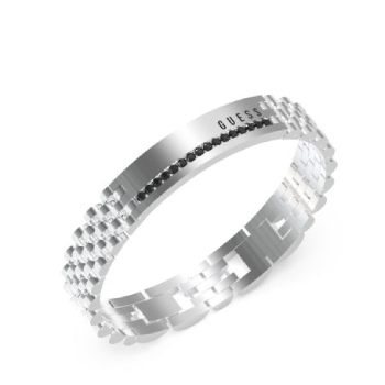 Guess 10mm Tag with Black Crystals Bracelet GUESS JEWELLERY 