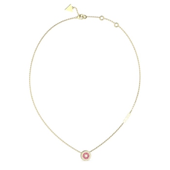 Guess Gold Tone 16"-18" 12mm Love Pink Necklace GUESS JEWELLERY 