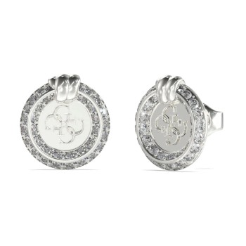 Guess Silver Tone 14mm 4G Logo Knot Studs GUESS JEWELLERY 