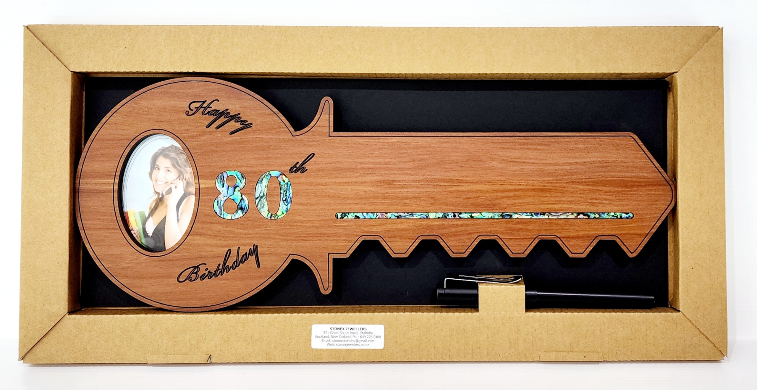 80th Key with Paua Inlay & Oval Picture Frame 21st Keys 