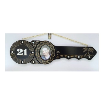 21st Hand Carved Island Design Key with Mother of Pearl "21" Inlay 21st Keys 