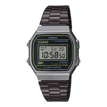 Casio Digital Hertage WR Black Ion Plated Band - A168WEHB-1A CASIO