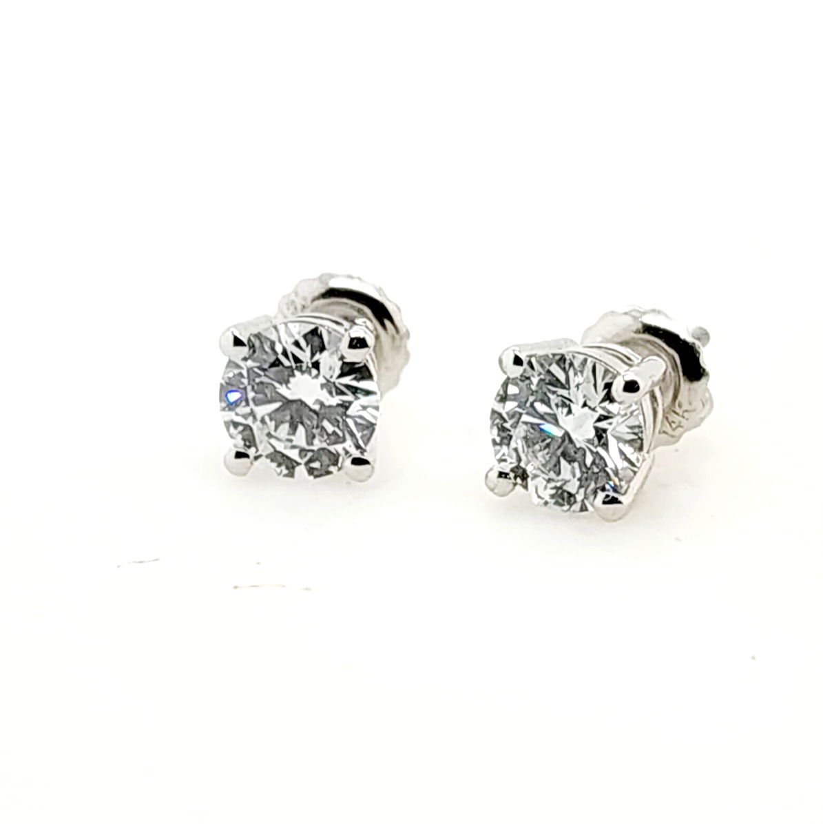 1.50ct TDW Lab Grown Diamond Studs with 4 Claw Setting in 14ct White Gold Gold Earrings 
