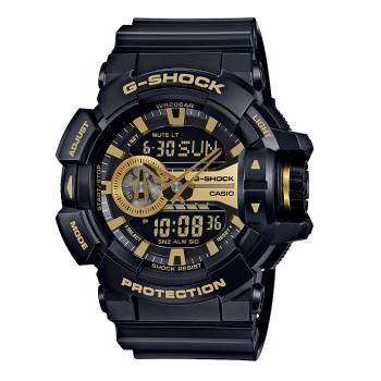 Casio G-Shock Analogue/Digital 200m WR Rotary Switch Black / Gold Watch - GA400GB-1A9 G-SHOCK 