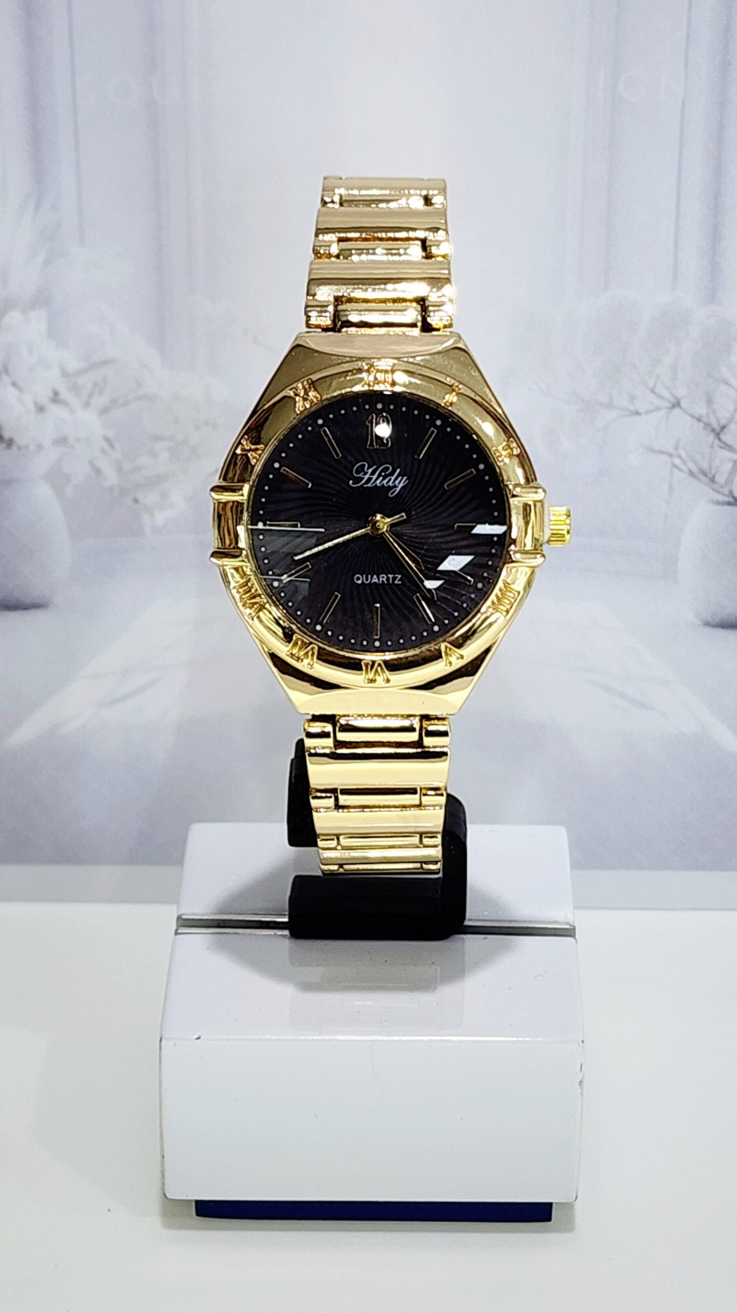 Ladies HIDY Fashion Dress Watch Gold Tone Case Black Dial Watch - Design 2402 Dress Watches Ladies HIDY Fashion Dress Watch Gold Tone Case Black Dial Watch - Design 2402 Dress Watches