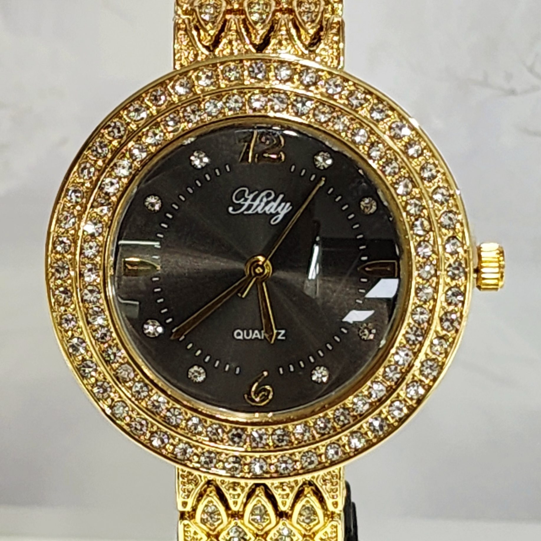 Ladies HIDY Fashion Dress Watch Gold Tone Case Black/Grey Dial Watch - Design 2407 Dress Watches Ladies HIDY Fashion Dress Watch Gold Tone Case Black/Grey Dial Watch - Design 2407 Dress Watches