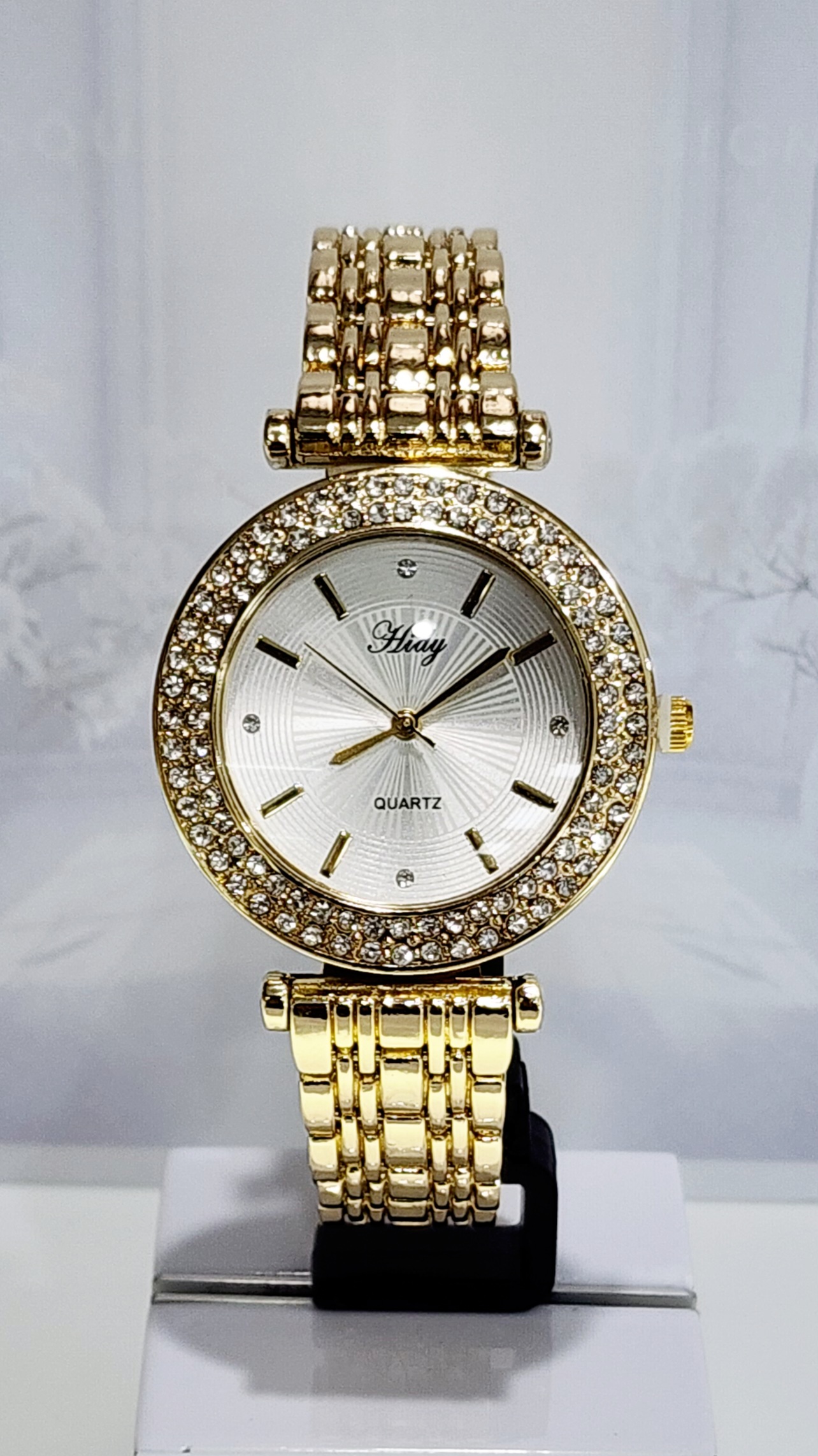 Ladies HIDY Fashion Dress Watch Gold Tone Case Silver Dial Watch - Design 2410 Dress Watches 