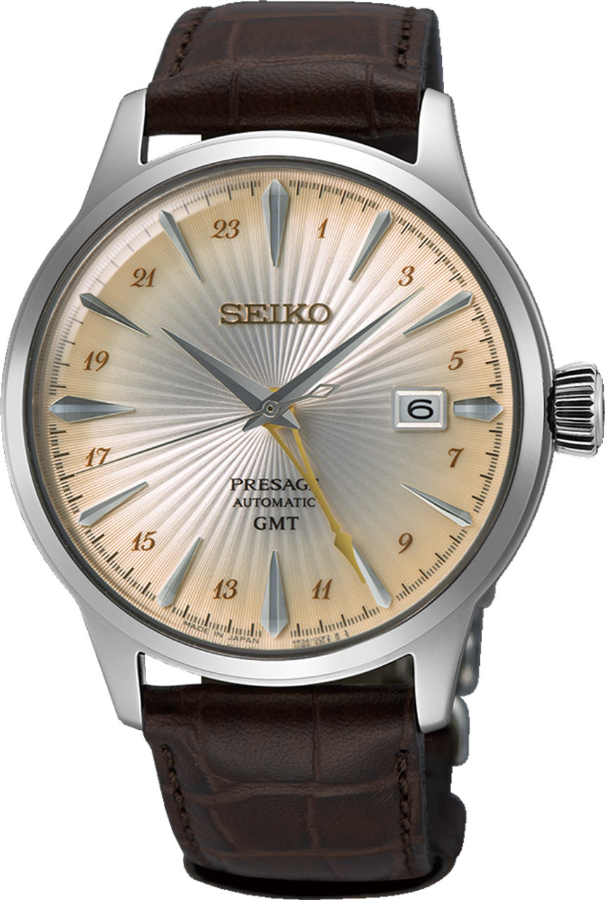 Seiko Presage Automatic GMT Brown Leather Strap Watch - SSK041J Seiko Seiko Presage Automatic GMT Brown Leather Strap Watch - SSK041J Seiko