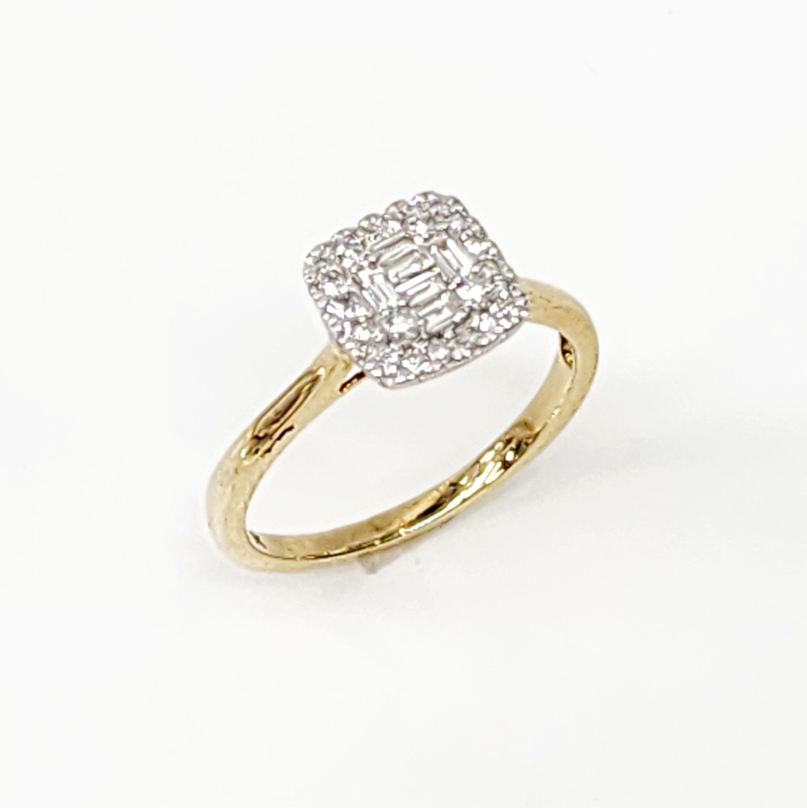 9ct Yellow Gold 0.25ct Diamond Cushion Shaped Shaped Cluster Ring - IGR38230 Gold Rings 