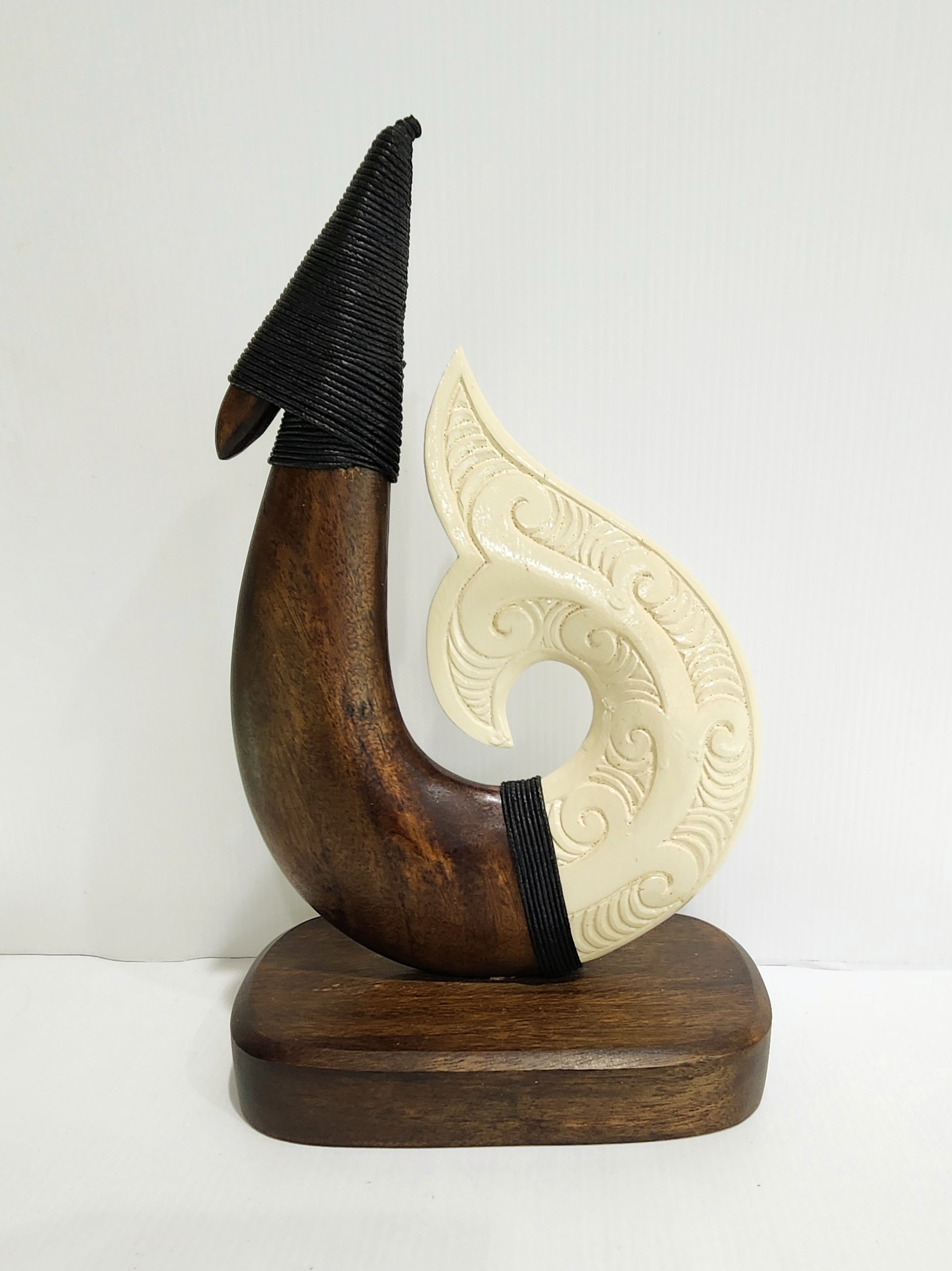 Wooden Carved Hook with White Resin on Base 270mm High 9ct Gold Ring, Gold Jewellery, Gold Rings 