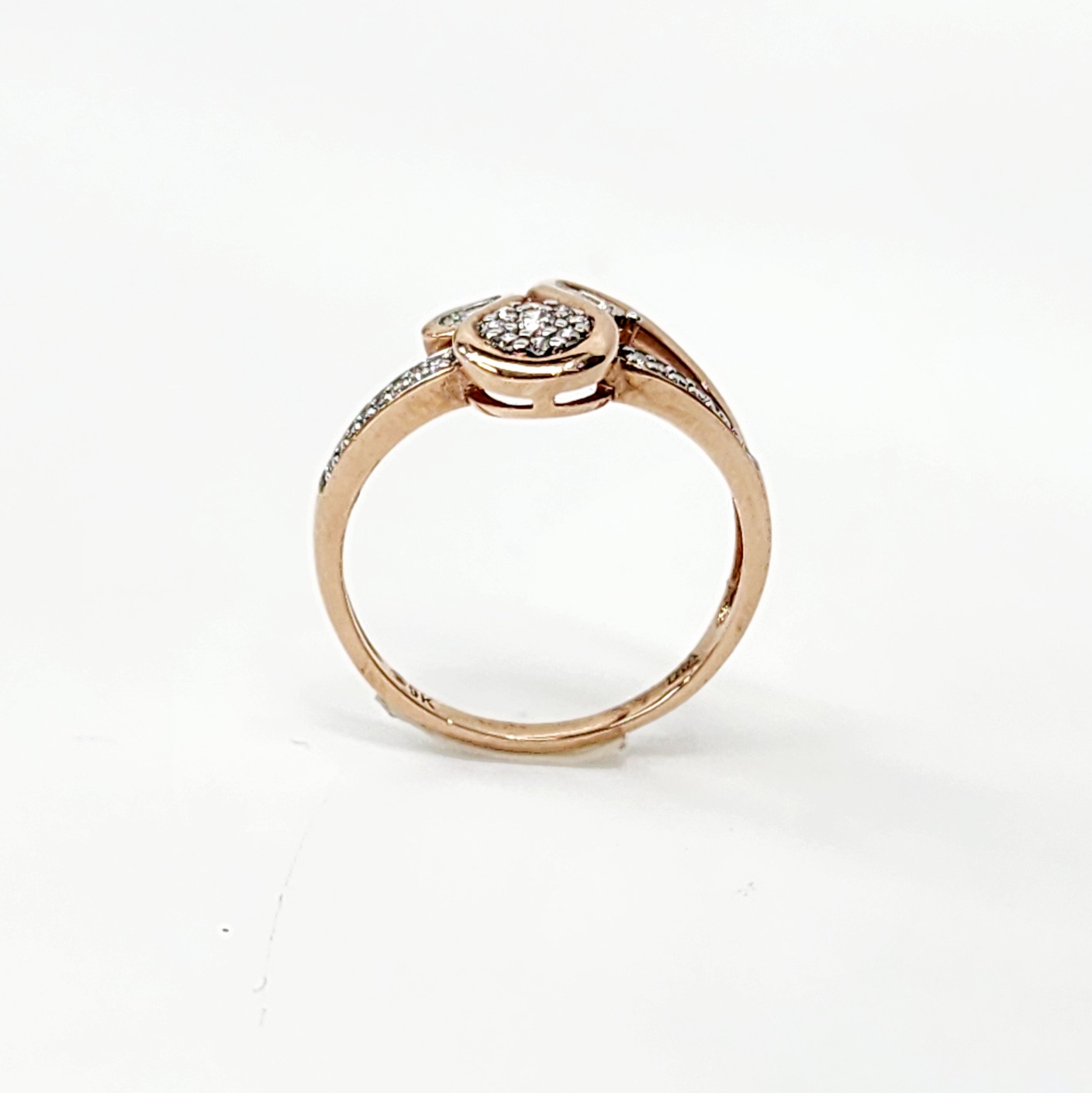 9ct Rose Gold Fancy Swirl 0.16ct Diamond Ring Sterling Silver Rings 9ct Rose Gold Fancy Swirl 0.16ct Diamond Ring Sterling Silver Rings