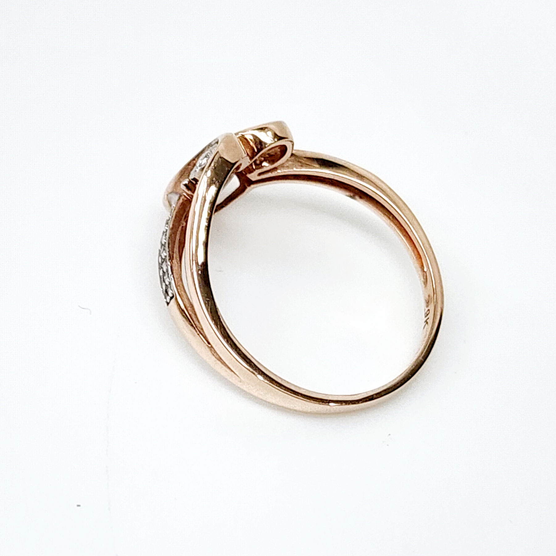 9ct Rose Gold Fancy Swirl 0.16ct Diamond Ring Sterling Silver Rings 9ct Rose Gold Fancy Swirl 0.16ct Diamond Ring Sterling Silver Rings