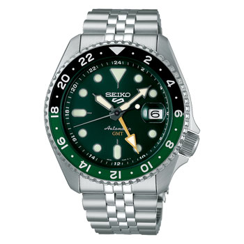 Seiko 5 Sports Mens Automatic SKX GMT Bi-Colour Green 100M WR Watch - SSK035K NIXON, WATCH 