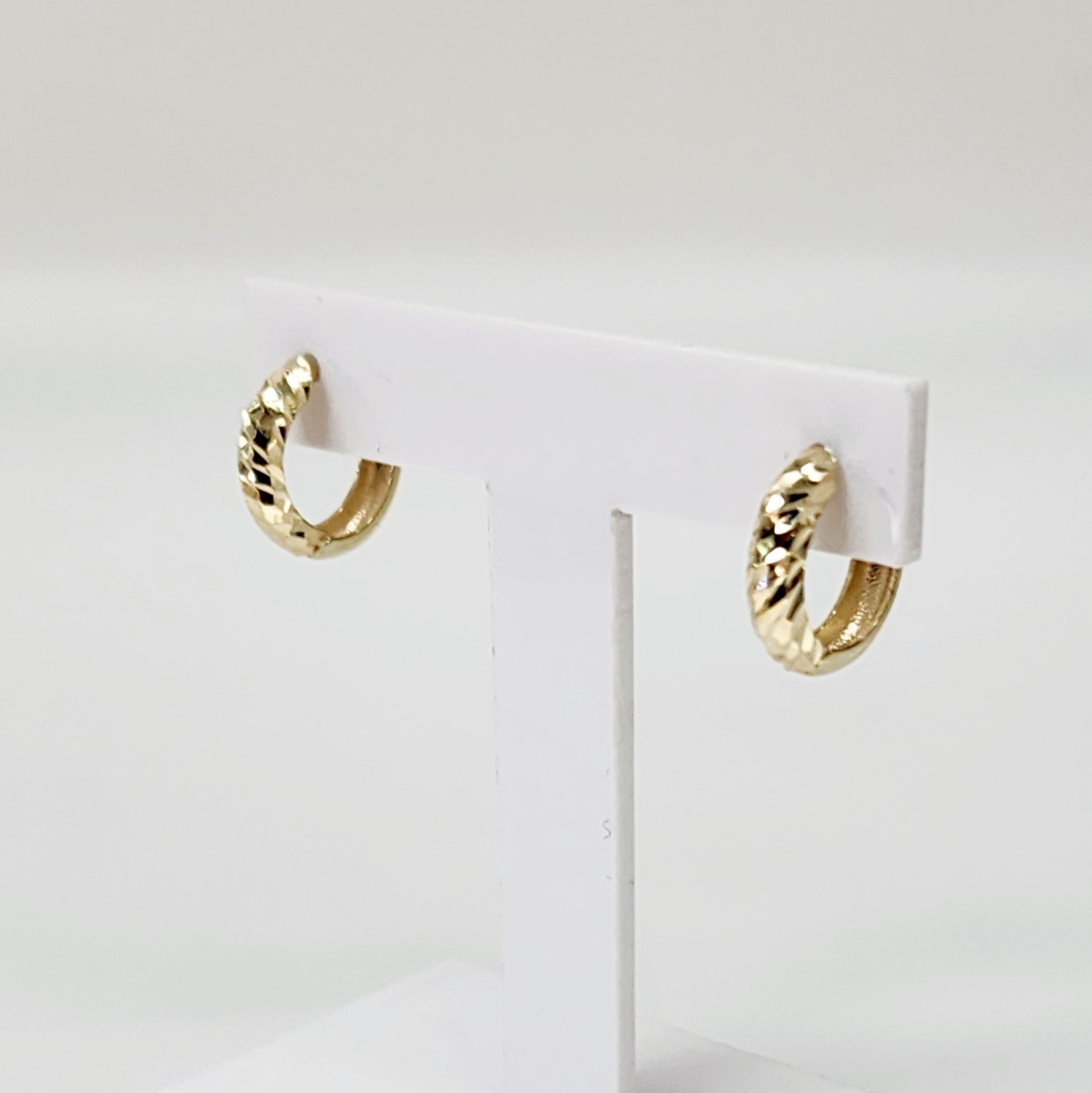 9ct Yellow Gold Dia Cut Huggie Earrings Gold Earrings 
