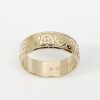 9ct Yellow Gold 8mm Wide Kowhaiwhai Patterned Wedding Ring