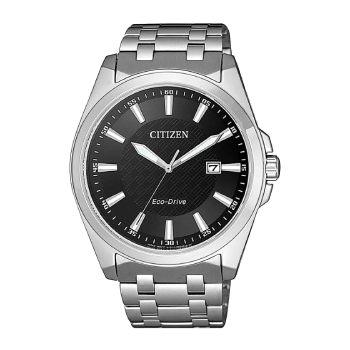Citizen Gents Eco-Drive 100M Stainless Steel Black Dial Watch - BM7108-81E WATCH 
