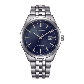 Citizen Gents Eco-Drive 100M Stainless Steel Blue Dial Watch - BM7560-59L WATCH 
