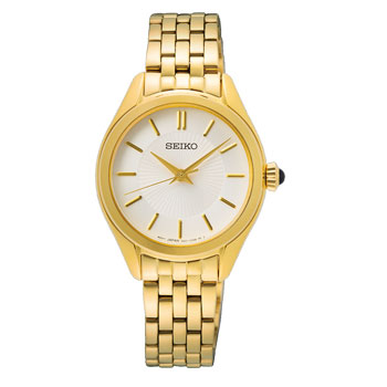 Seiko Ladies Daywear Quartz Gold Case & Band Watch - SUR538P1 WATCH 